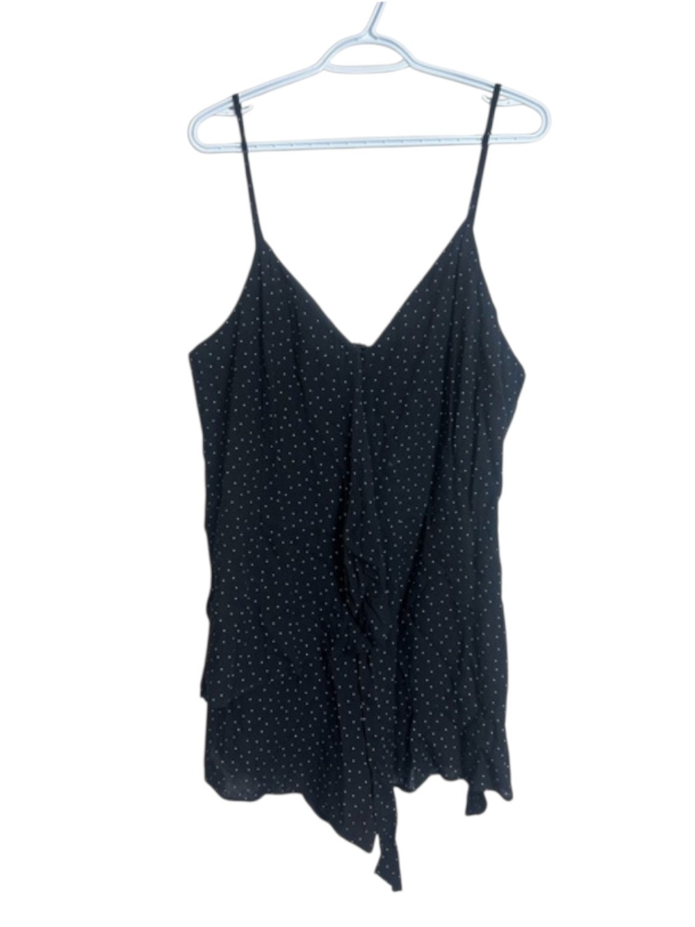 Black Polka Dot Spaghetti Strap Cami Wrap Jumpsuit